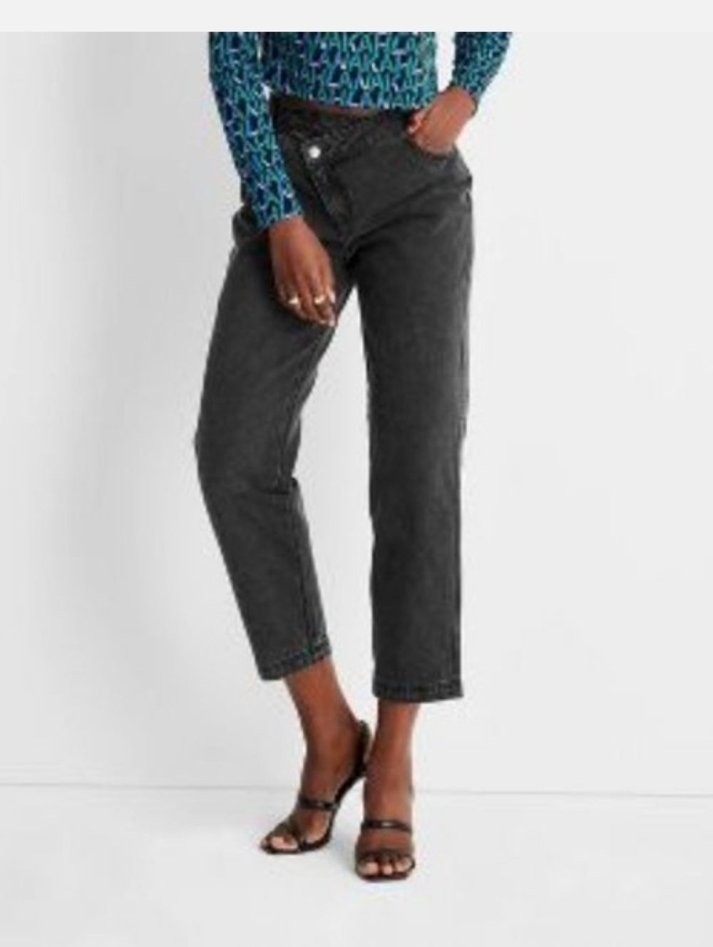 Future Collective Black Asymmetrical Jeans
